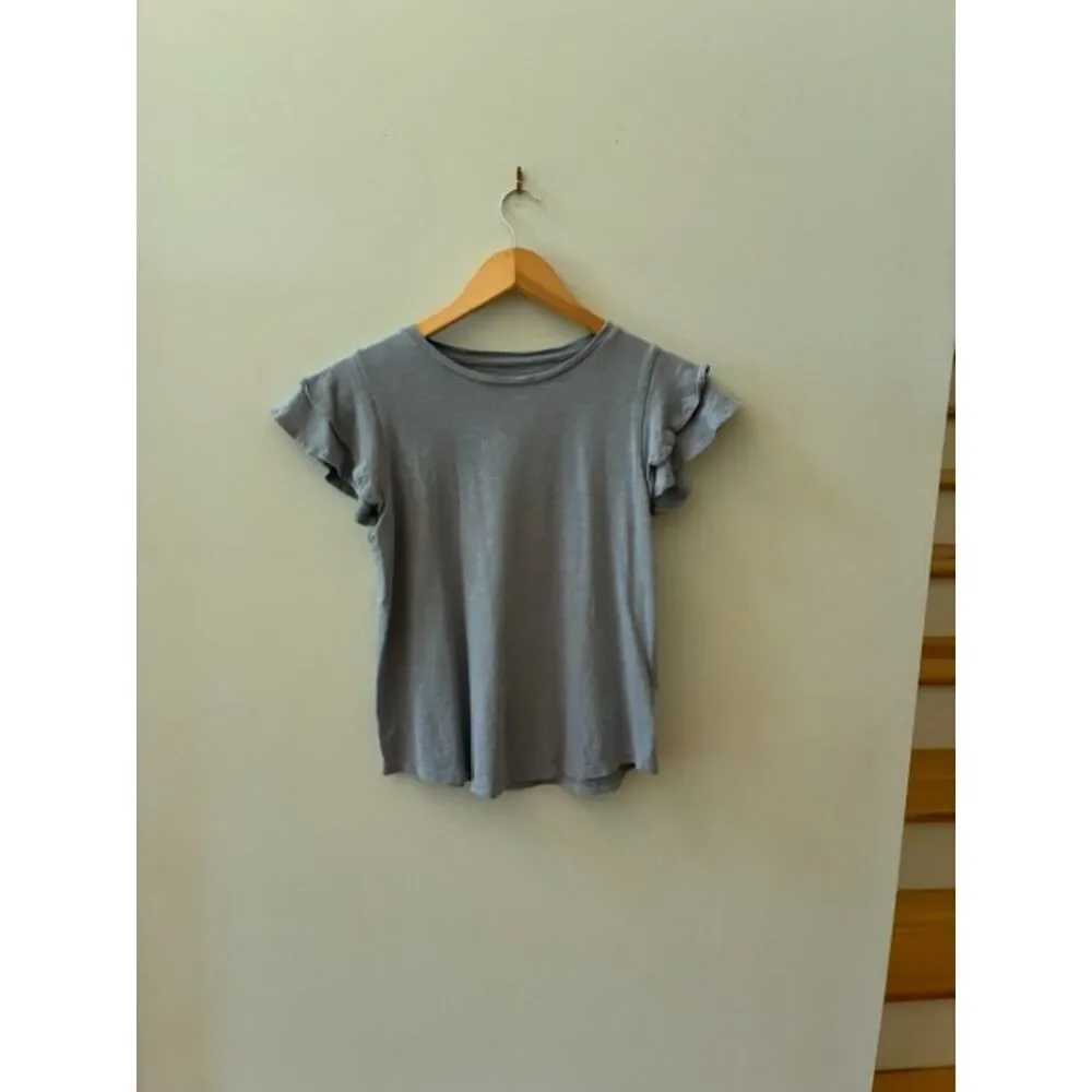 GAP Kids Flutter Sleeve Tee | Girls XXL (14-16) | Gray | EUC